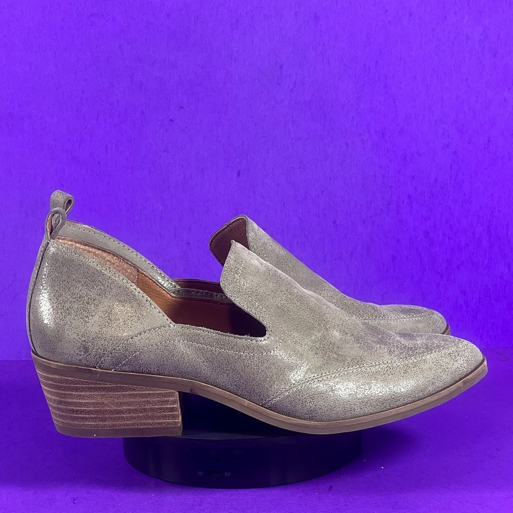 Lucky Brand Women's Titanium Leather Mallanzo Pointed-Toe Cutout Shooties Size 7